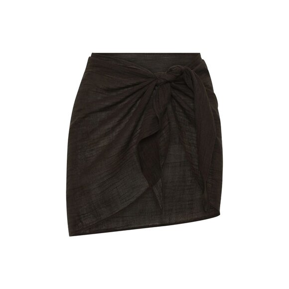 Monday Swimwear Other - Monday Swimwear South Beach Sarong in Black Crinkle Linen